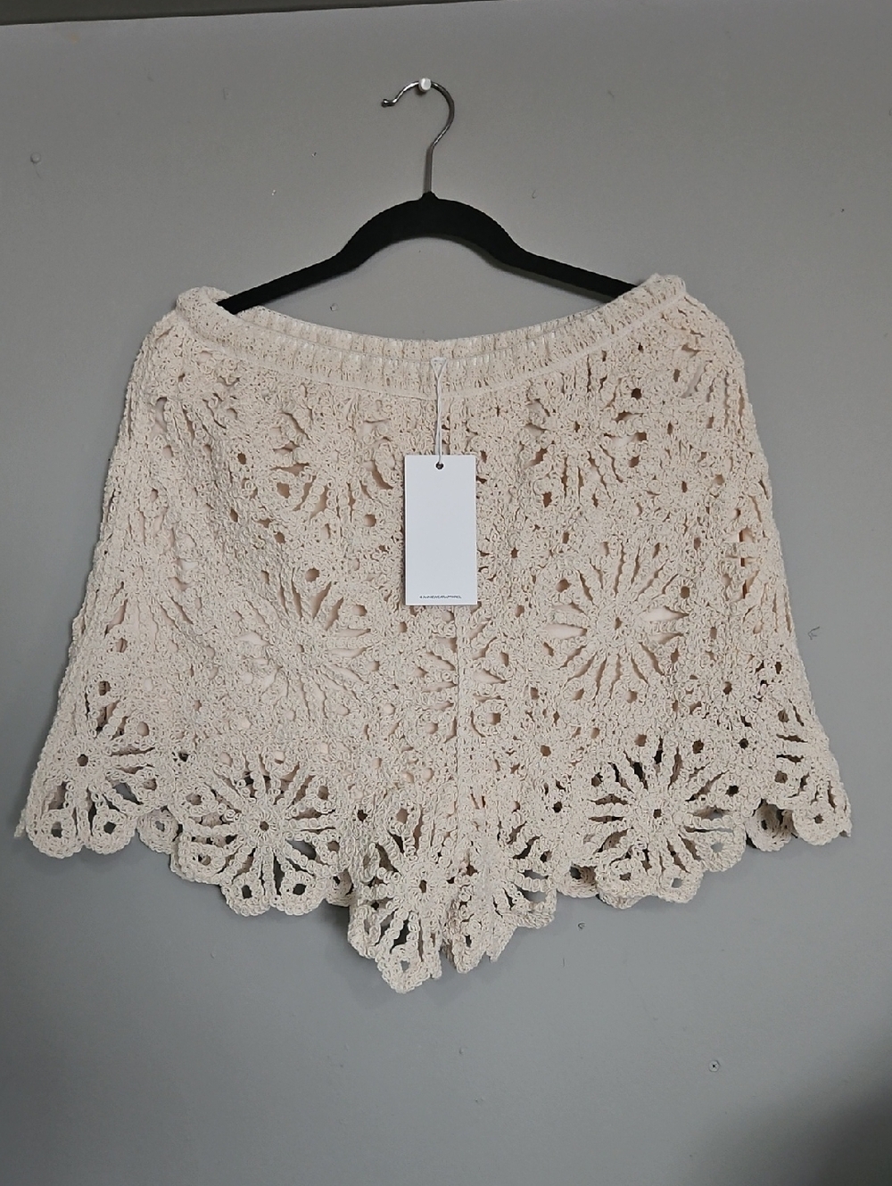 Womens Crochet Lace Shorts - Cream